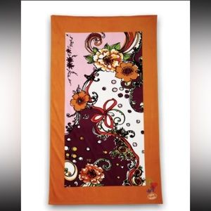 Steve Madden Ribbon Floral Cotton 40'x 70" Beach Towel.